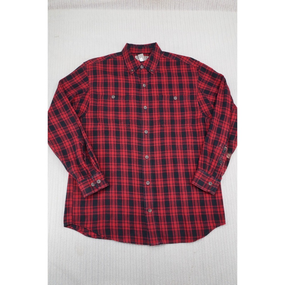 Duluth Free Swinging Flannel Shirt Mens Medium Heavyweight‎ Red Black Plaid